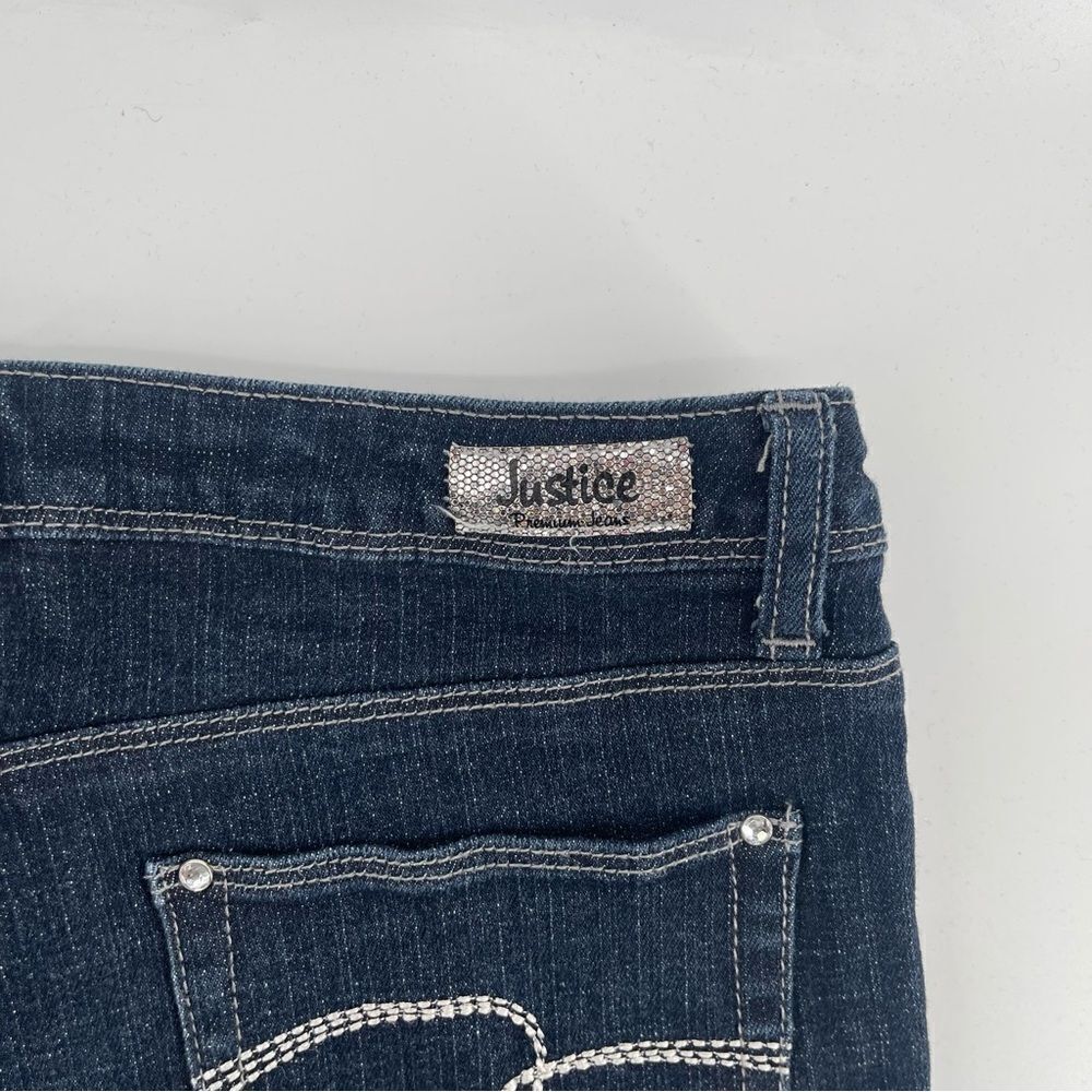 Justice Girl’s Full Sequin Front Frayed Hem Premium Denim Shorts Size 12.5 - Picture 9 of 13